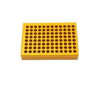 LSVERDE 1 Pcs Aluminum Cooler Cooling Block PCR Test Tube Racks, 96 Wells for 0.2ml PCR Microcentrifuge Tube (Gold)