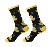 LSVGSAK Black Yellow Novelty Duck Socks,Ducks Themed Gift for Animal Lovers
