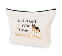 LSVGSAK German Shepherd Lovers Cosmetic Makeup Bag German Shepherd Gifts for Women Girl Travel Toiletry Pouch Birthday Christmas Animal Lover Themed Gifts for Bestie Friend Daughter Wife Sister