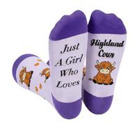 LSVGSAK Novelty Highland Cow Socks, Animal Lover Themed Gifts