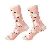 LSVGSAK Pink Novelty Alpaca Socks, Animal Lover Alpacas Themed Gifts