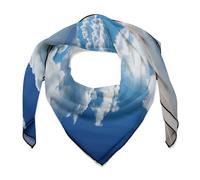 LSWQK Fashion Silk ScarfsAnd White Cloud Printed Graceful Small Square Scarf Womens Head Scarf Neck Scarves for Hair Wrapping And Sleeping at Night0ne Size, And White Cloud, One Size