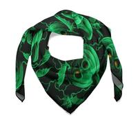 LSWQK Fashion Silk ScarfsGreen Ghost Horror Halloween Pumpkin Printed Graceful Small Square Scarf Womens Head Scarf Neck Scarves for Hair Wrapping And Sleeping at Night0ne Size, Green Ghost Horror