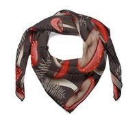 LSWQK Fashion Silk ScarfsRed Mushrooms Printed Graceful Small Square Scarf Womens Head Scarf Neck Scarves for Hair Wrapping And Sleeping at Night0ne Size, Red Mushrooms, One Size