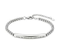LSxAB 2026 She Believed She Could So She Did Christian Bracelet for Women Religious Beaded Bracelets for Women Men Inspirational Jewelry Gifts