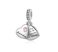 LSxAB Auntie I Love You to The Moon and Back Dangle Heart Charm Compatible with Pandora Charms Bracelets