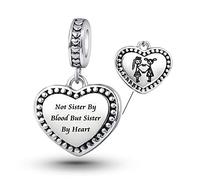 LSxAB Charm Heart Love Sister BFF Friendship Charm Compatible with Pandora Bracelets