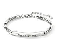 LSxAB Christian Bracelet for Women God is Within Her She Will Not Fall Religious Faith Believe Encouragement Beaded Bracelets Inspirational Jewelry Gifts