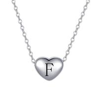 LSxAB Dainty F Initial Heart Pendant Necklaces for Women Adjustable Choker Tiny Letter Name Necklaces Stainless Steel Jewellery Gifts Perfect for Her Birthday