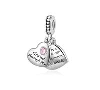 LSxAB Granddaughter I Love You to The Moon and Back Dangle Heart Charm Compatible with Pandora Charms Bracelets