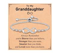 LSxAB Granddaughter Infinity Symbol Endless Love Bracelet for Women Adjustable Jewellery Gifts Perfect for Her Birthday