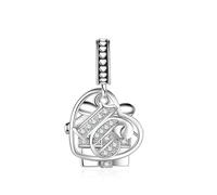 LSxAB Heart 16th Birthday Charm Gift Box Bead Compatible with Pandora Charms Bracelets