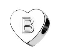 LSxAB Heart Letter B Initial Charms Alphabet Name Anniversary Charm Compatible with Pandora Bracelets