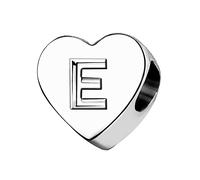 LSxAB Heart Letter E Initial Charms Alphabet Name Anniversary Charm Compatible with Pandora Bracelets