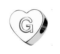 LSxAB Heart Letter G Initial Charms Alphabet Name Anniversary Charm Compatible with Pandora Bracelets