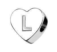 LSxAB Heart Letter L Initial Charms Alphabet Name Anniversary Charm Compatible with Pandora Bracelets