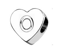 LSxAB Heart Letter O Initial Charms Alphabet Name Anniversary Charm Compatible with Pandora Bracelets