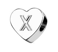LSxAB Heart Letter X Initial Charms Alphabet Name Anniversary Charm Compatible with Pandora Bracelets