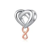 LSxAB Heart Love Rose Gold Infinity Charm Compatible with Pandora Charms Bracelets
