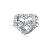 LSxAB Infinity Love Heart Angel Wings Charm Compatible with Pandora Charms Bracelets