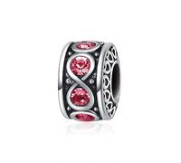 LSxAB Infinity Symbol Sparkling Cubic Zirconia Spacer Charm Compatible with Pandora Charms Bracelets