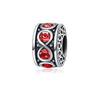 LSxAB Infinity Symbol Sparkling Cubic Zirconia Spacer Charm Compatible with Pandora Charms Bracelets