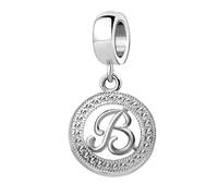 LSxAB Initial B Letter Alphabet Dangle Charms Compatible with Pandora Charm Bracelets for Women
