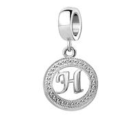 LSxAB Initial H Letter Alphabet Dangle Charms Compatible with Pandora Charm Bracelets for Women