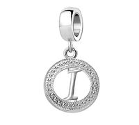 LSxAB Initial I Letter Alphabet Dangle Charms Compatible with Pandora Charm Bracelets for Women