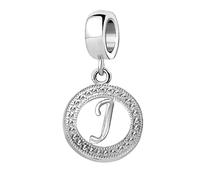 LSxAB Initial J Letter Alphabet Dangle Charms Compatible with Pandora Charm Bracelets for Women