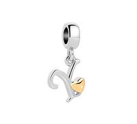 LSxAB Initial Y Letter Gold Heart Alphabet Dangle Charms Compatible with Pandora Charm Bracelets for Women