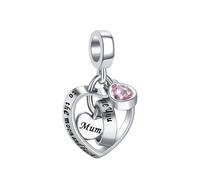 LSxAB Mum I Love You to The Moon and Back Charm Compatible with Pandora Charms Bracelets Birthday Mother's Day Christmas Jewelry Gifts