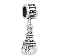 LSxAB Paris Eiffel Tower Travel Charms Compatible with Pandora Bracelets