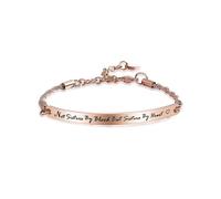 LSxAB Rose Gold Not Sister By Blood But Sister By Heart Bracelet for Best Friend BFF Bangle Wristband Bracelets