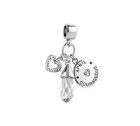 LSxAB Teardrop April Birthstone Heart Love Birthday Charm Compatible with Pandora Bracelets and Necklace