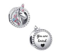 LSxAB You are Loved Unicorn Charm Compatible with Pandora Charms Bracelets