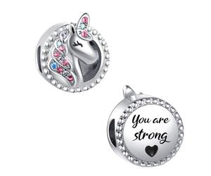 LSxAB You are Magical Unicorn Charm Inspiring Bead Compatible with Pandora Charms Bracelets