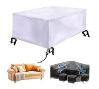 LSYALUCK 160x100x34cm/LxWxH Garden Furniture Cover, 420D Oxford Fabric Garden Table Cover Protection for All Weather Table and Sofa Sets with Rope and Lock Buckle, Rectangular Anti-UV