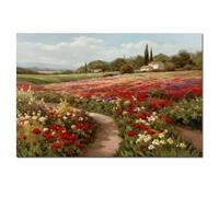 LSYALUCK Claude Monet Poplars fields Landscape Impressionist Oil Painting on Canvas Posters and Prints Wall Picture for Living Room 70x108cm(28x43in) innerframe