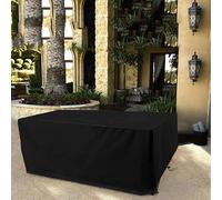 LSYALUCK Garden Furniture Covers Waterproof Patio Table Cover, 160x80x80cm/LxWxH 420D Oxford Fabric Outdoor Windproof, Snow-proof, Anti-UV Upgraded Tear-Resistant with 4 Windproof Buckles