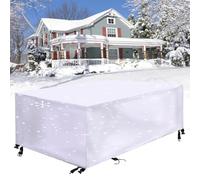 LSYALUCK Outdoor Patio Furniture Covers Waterproof 300x260x81cm/LxWxH Rectangular Outdoor Table and Chair Set Cover 420D for Patio Furniture Set Table and Chairs, Windproof UV and Fade