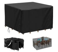 LSYALUCK Patio Furniture Covers, 130x75x45cm/LxWxH Outdoor Furniture Cover Waterproof, Rectangular Patio Heavy Duty Table Cover, for Loveseat, Chair and Coffee Table, All Weather Ox
