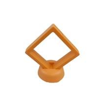 LSYHHXC 3d Floating Frame 9pcs PE Film Jewelry Storage Box With Base 3D Packaging Case Floating Frame Membrane Ring Earring Bracelet Display Holder(Orange,7x7cm)