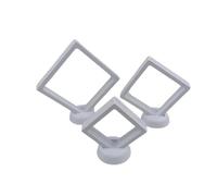 LSYHHXC 3d Floating Frame 9pcs PE Film Jewelry Storage Box With Base 3D Packaging Case Floating Frame Membrane Ring Earring Bracelet Display Holder(White,7x7cm)