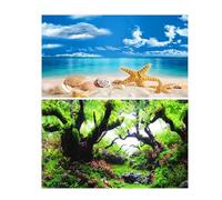 LSYHHXC Aquarium Background Sticker Aquarium Background Decoration Sticker Fish Tank Landscape Sticker Poster Background For Aquarium Ocean Plant Aquascape Painting(Background F,40x60cm)