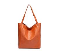 LSYHHXC Leather Tote Bag Large Capacity Tote Bag, Retro Faux Leather Shoulder, Women's Simple Versatile Casual Handbag & Purse(Brown)