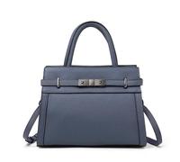 LSYHHXC Leather Tote Bag Women's Original Hand Shoulder Simple Tote Bag(Blue)