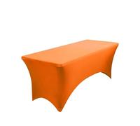 LSYHHXC Spandex Fitted Stretch Table Cover for 4/5/6/8/10 FT Folding Table Rectangular Cocktail Tablecloth Perfect for Wedding Banquet(Orange,4 FT)