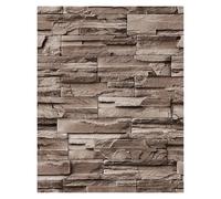 LSYHHXC Wall Paper Light Brown Brick Self Adhesive Wallpaper Stone Peel and Stick Faux for Home Decor(3mx45cm)