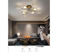 LSYPY 8 Heads Modern LED Ceiling Light Dimmable Living Room Ceiling Light with Remote Control, Black Light Fittings,Light Fittings Ceilings Living Room,Ceiling Lights for Hall,Bedroom Lights (Gold)